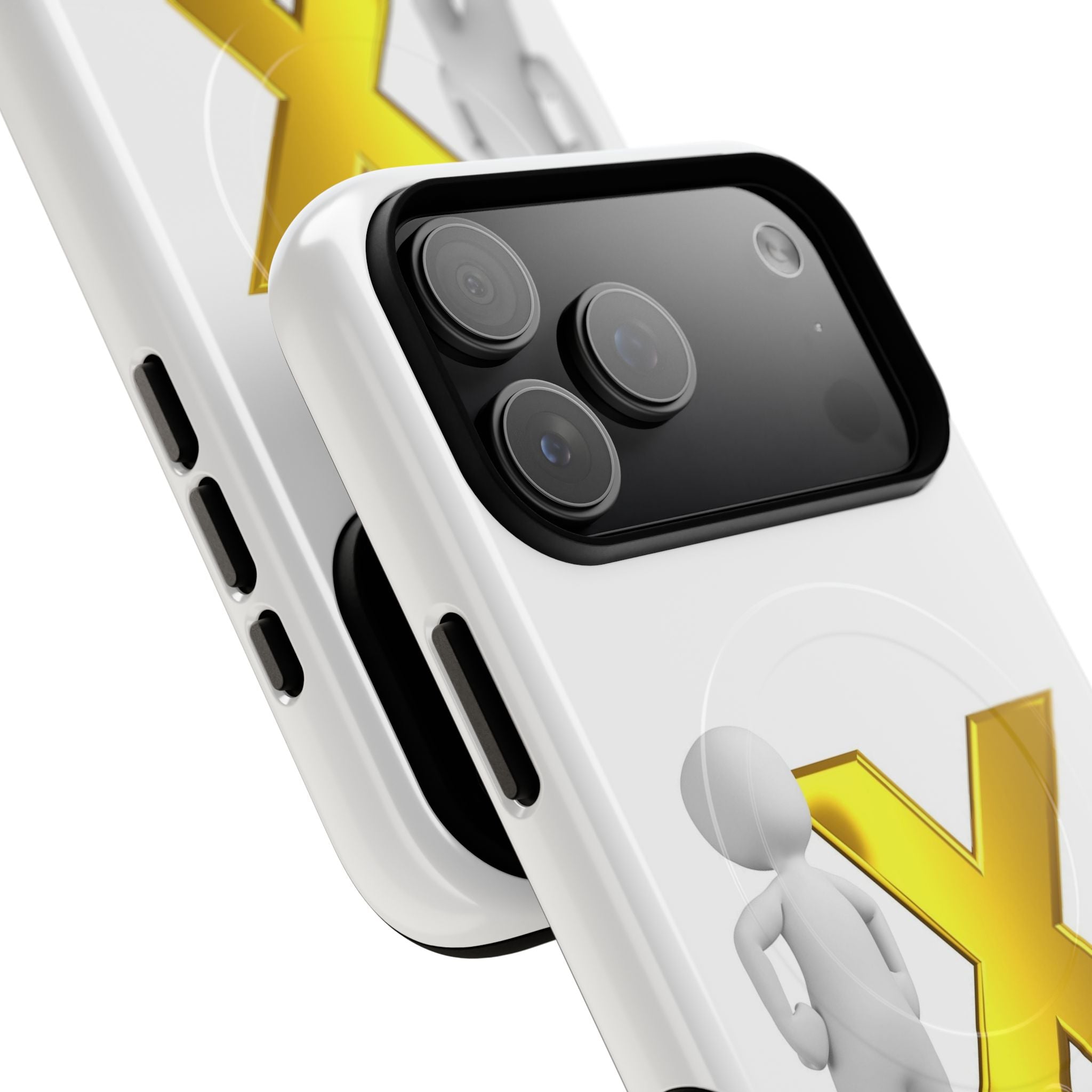 Gold X with 3D Figure iPhone Case | Tough Magnetic Case