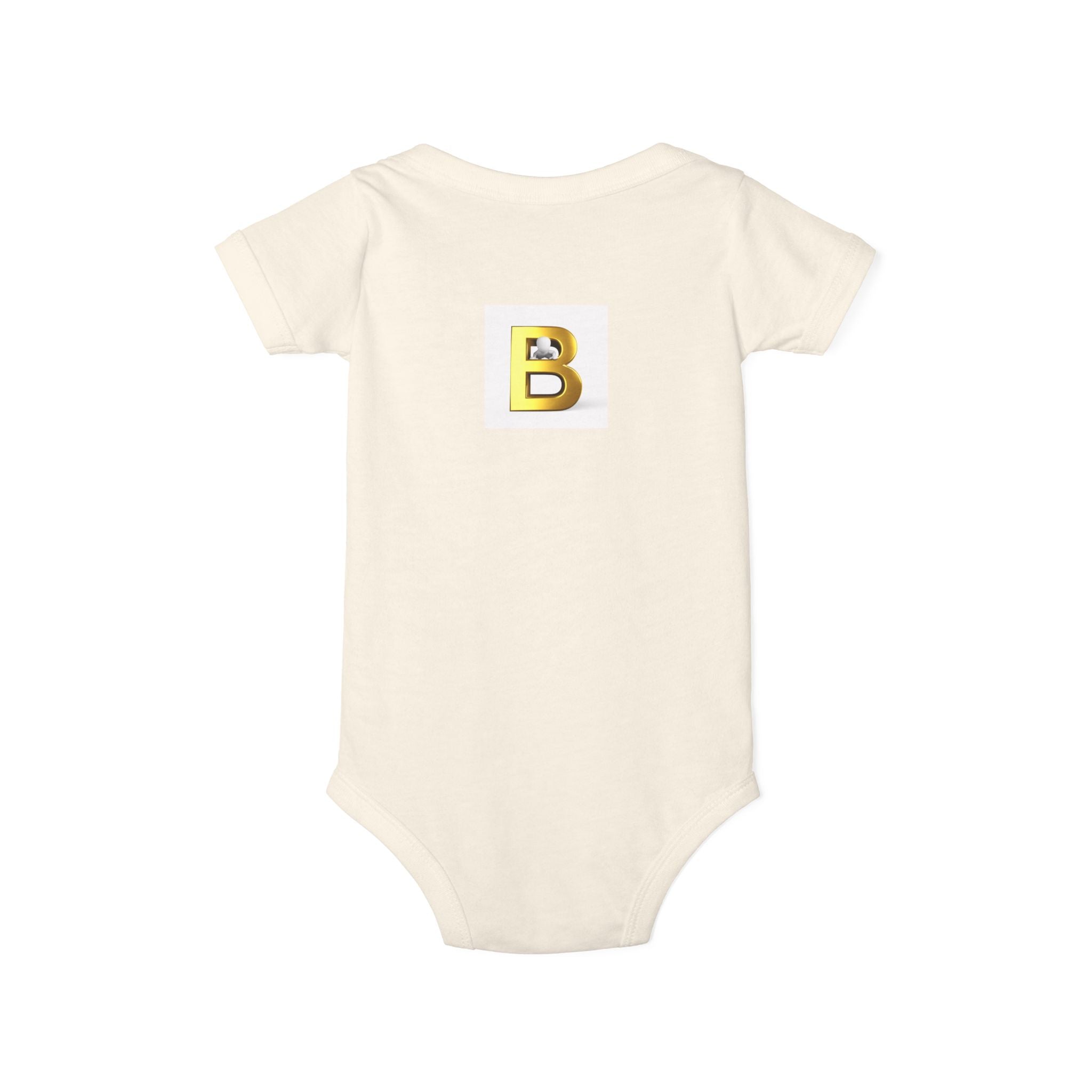 Gold B Letter  Baby Bodysuit | Infant Jersey One Piece