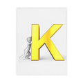 Gold Letter K toddler blanket | Monogram Initial K blanket