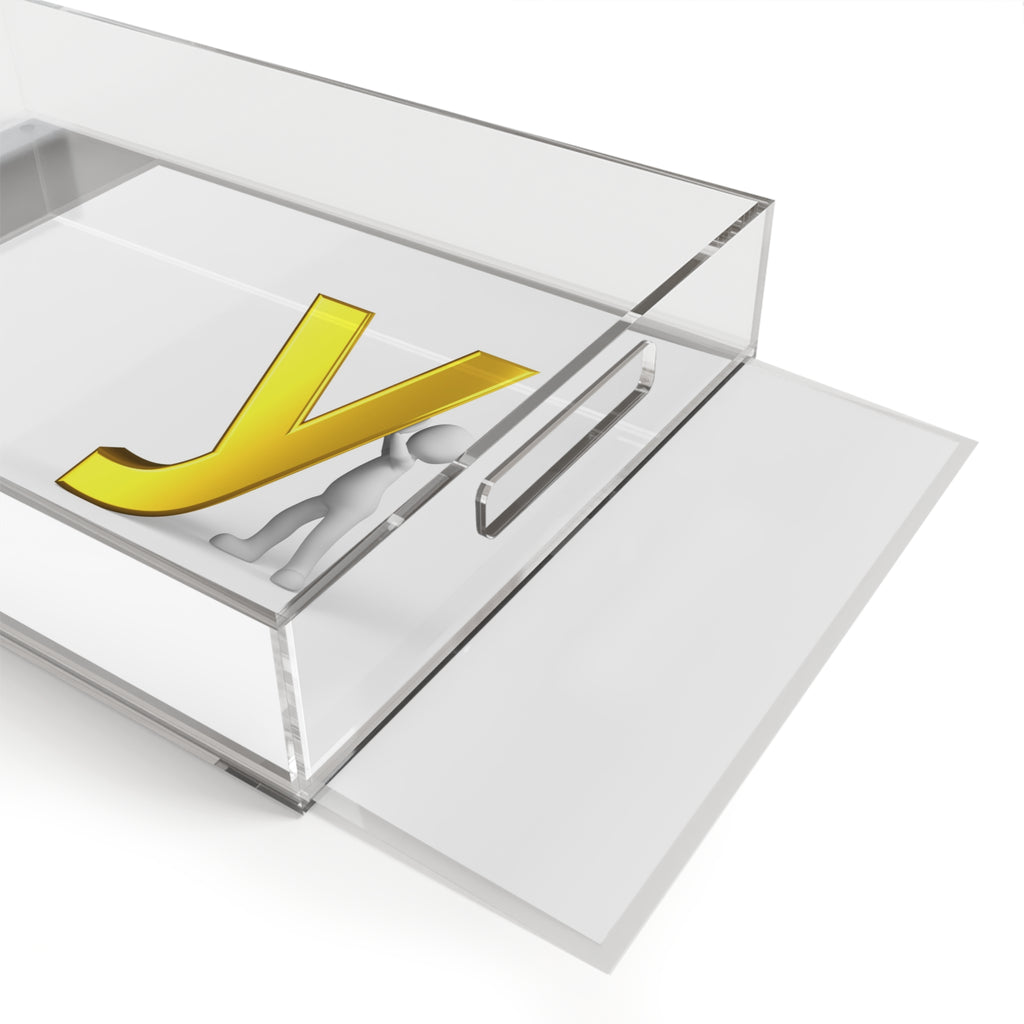 Gold Letter Y Monogram Acrylic Serving Tray | Personalized Initial Decor