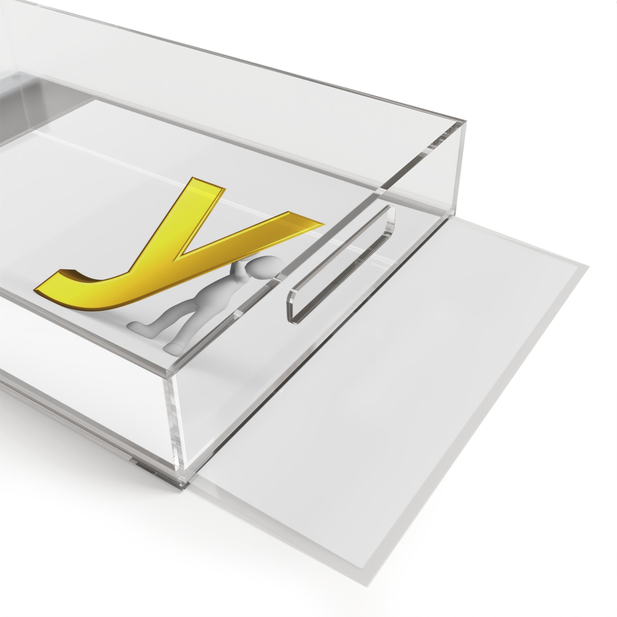 Gold Letter Y Monogram Acrylic Serving Tray | Personalized Initial Decor