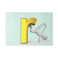 3D Letter r Breakdance Graphic Glass Cutting Board | Alphabet Kitchen Decor