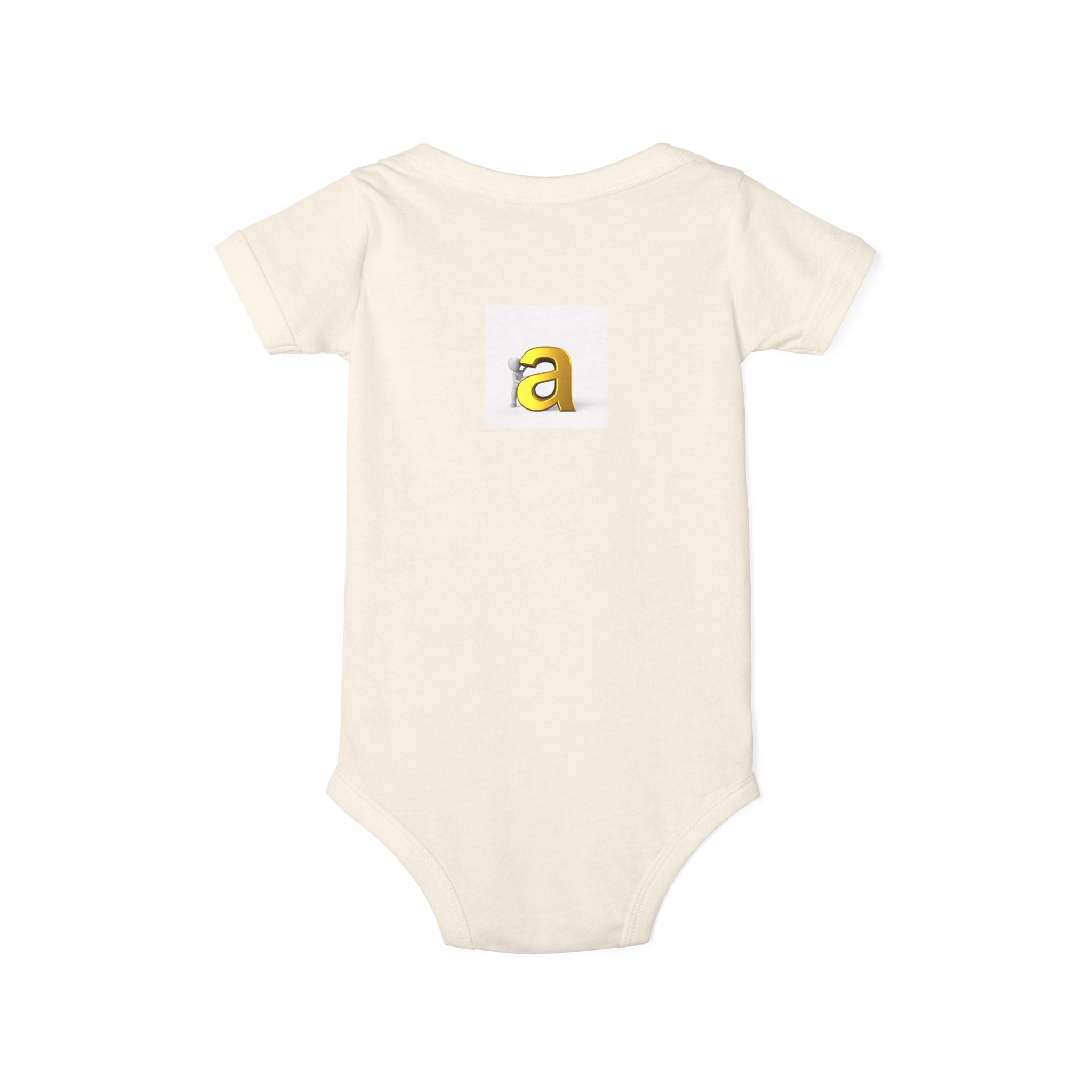 Gold Letter 'a' Baby Onesie | Infant Jersey One Piece