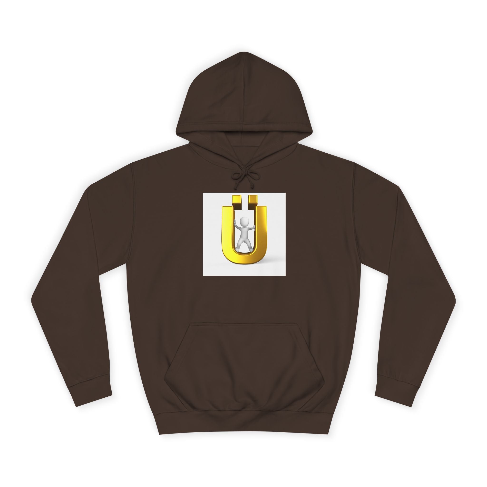 Sweat à capuche avec logo lettre Ü doré | Sweat-shirt initial U de la personne 3D