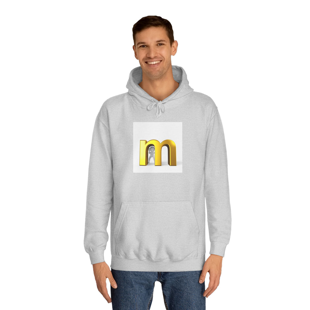 Gold 3D Letter M Hoodie | Minimal Initial Logo