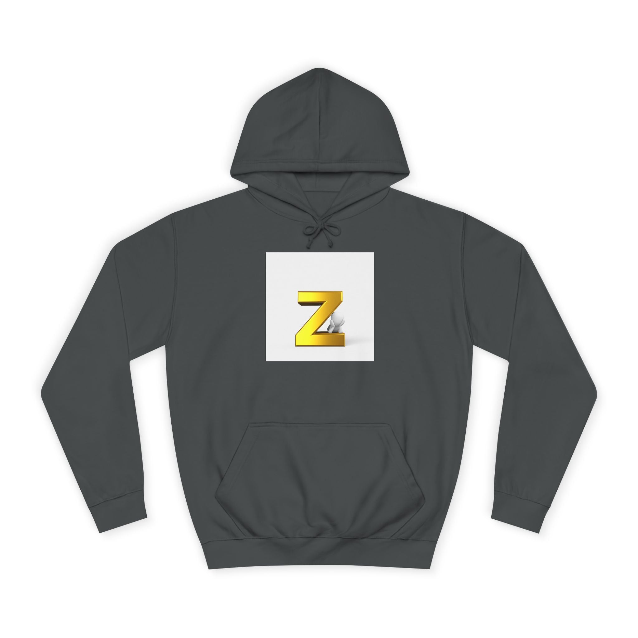 Sweat à capuche lettre Z en or 3D | Pull monogramme initial