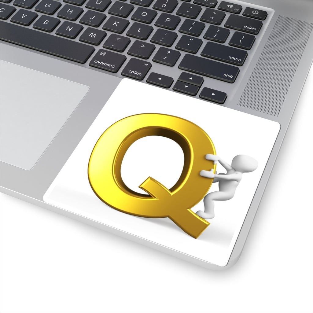 Gold Letter Q with Climber Sticker