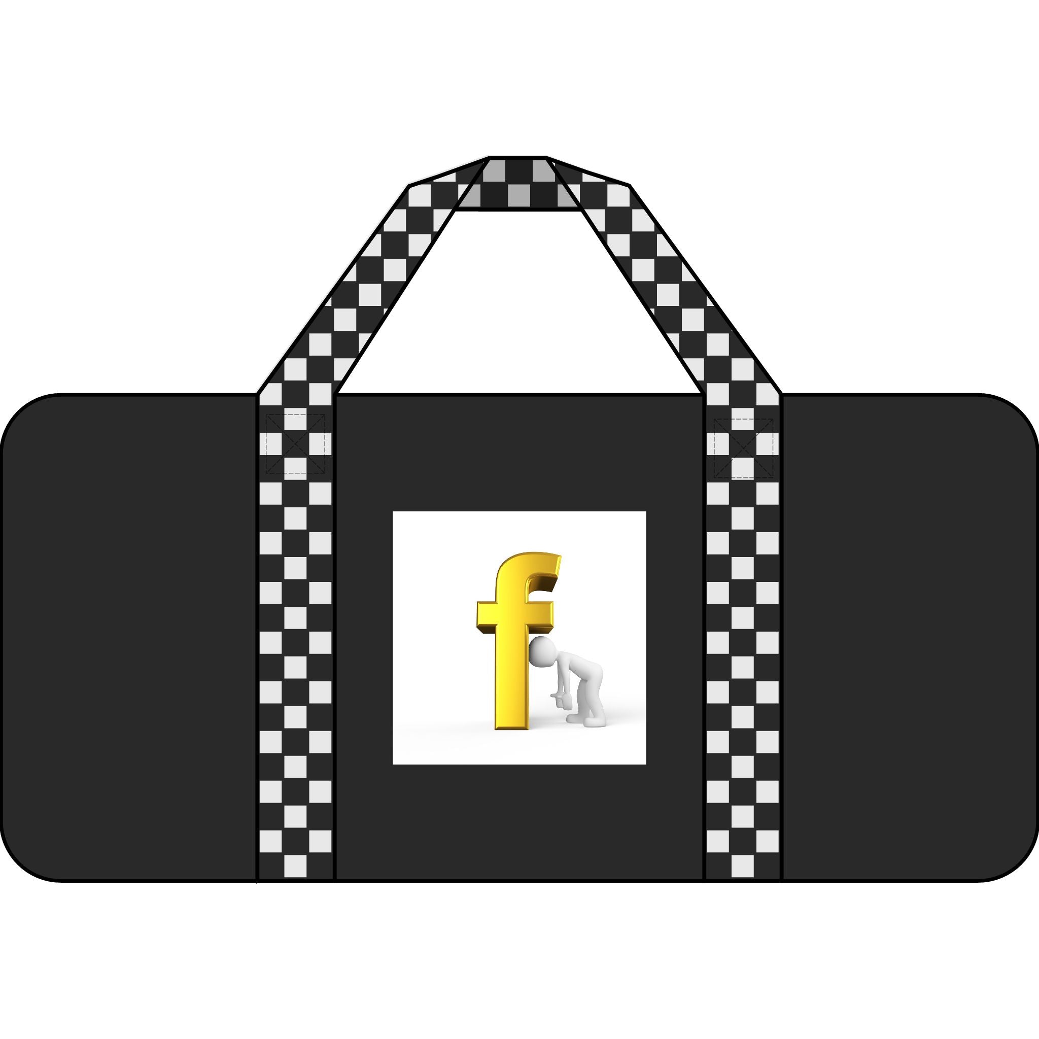 Yellow 3D Letter F Graphic Tripper Duffel Bag | Checker Strap, Camouflage Option