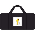 Yellow 3D Letter F Graphic Tripper Duffel Bag | Checker Strap, Camouflage Option
