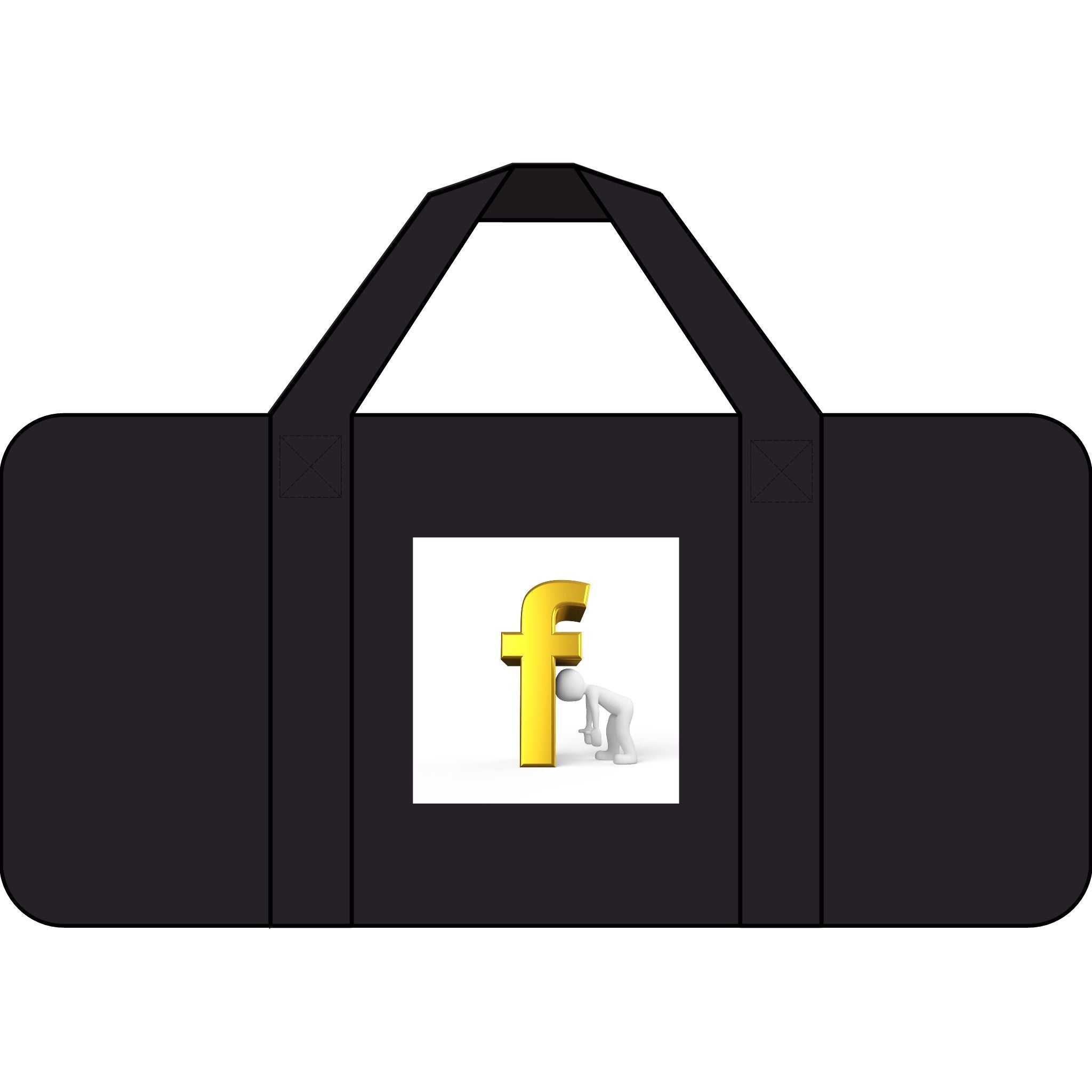 Yellow 3D Letter F Graphic Tripper Duffel Bag | Checker Strap, Camouflage Option