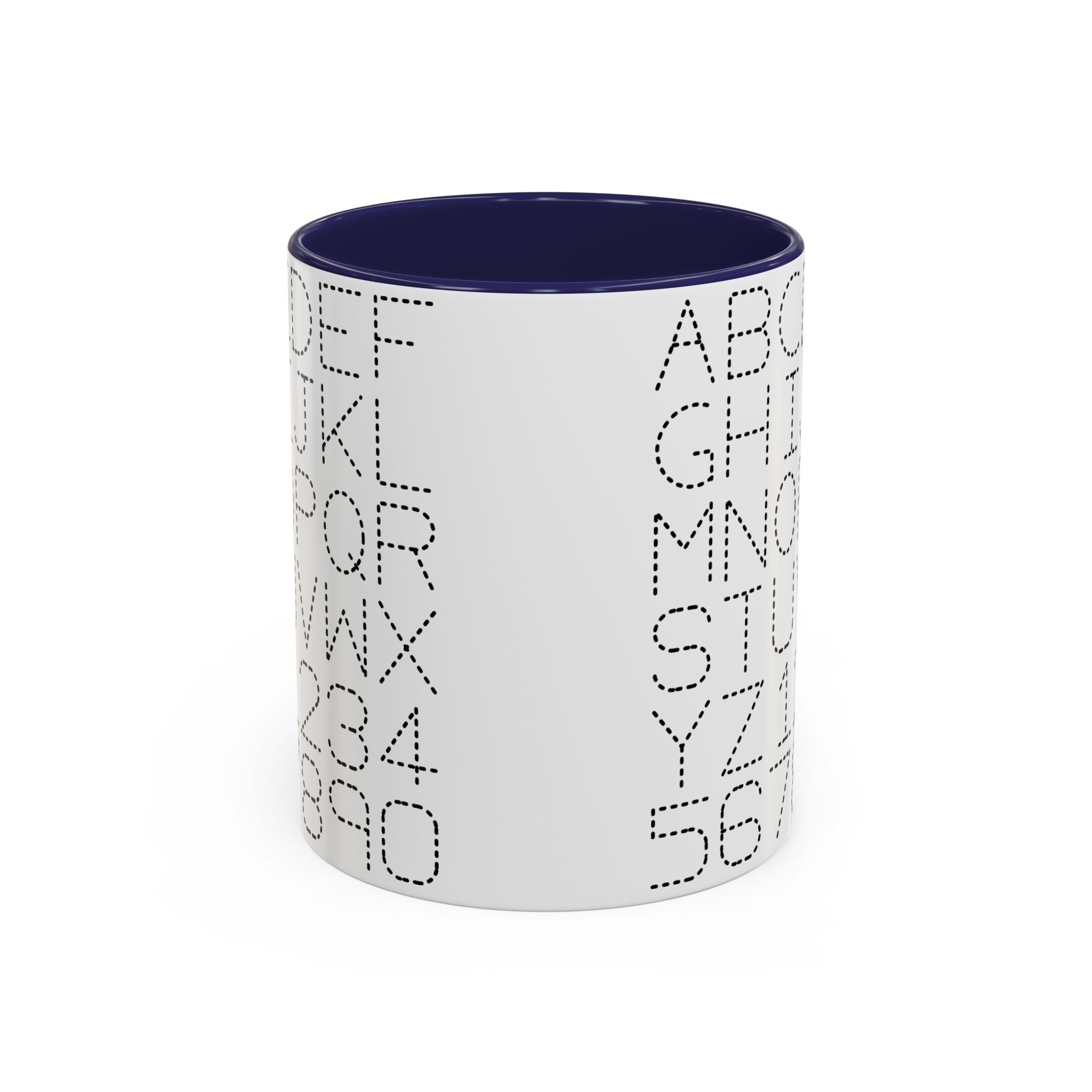 Mug à café alphabet et chiffres en pointillés