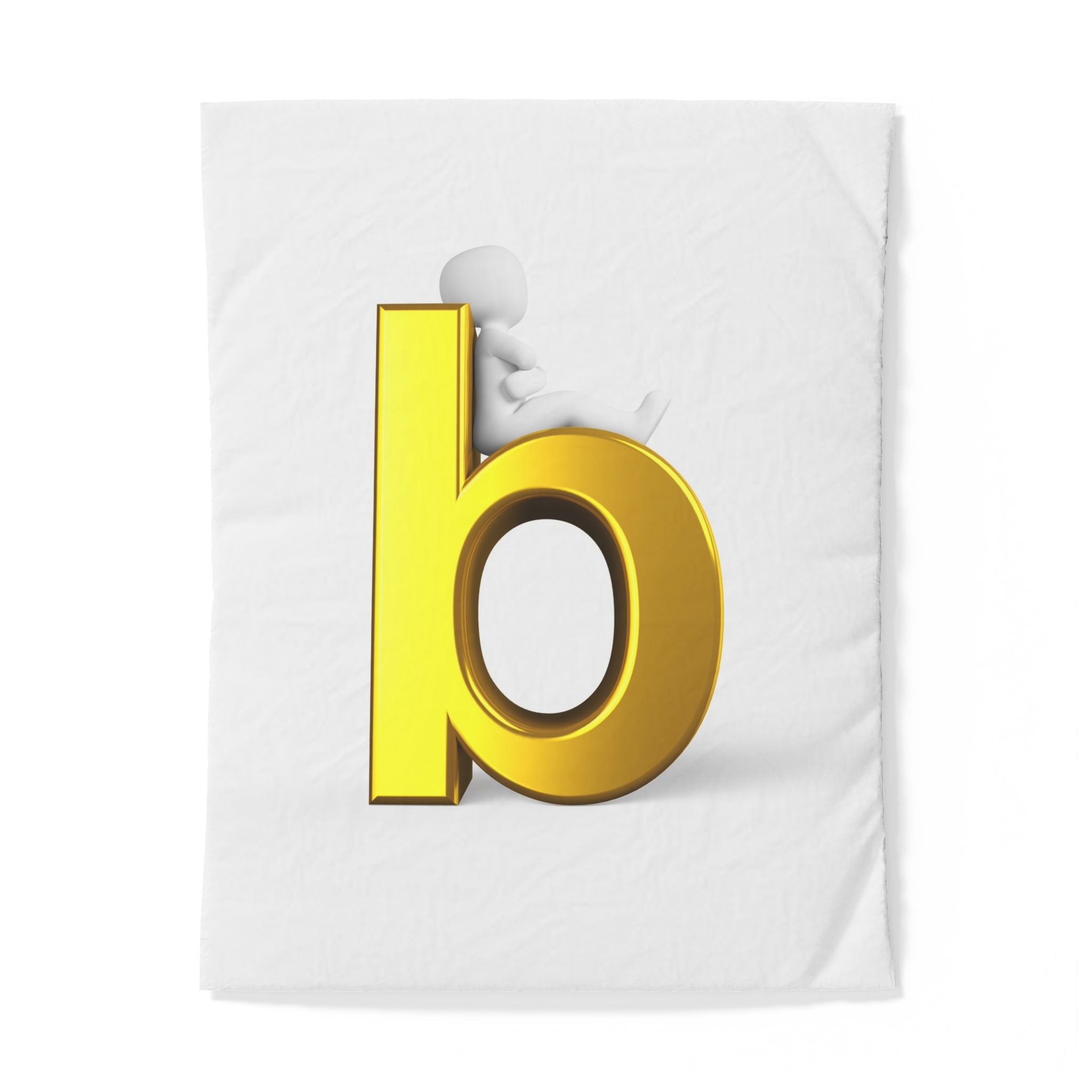 Gold Letter B duvet cover | Monogram initial bedding