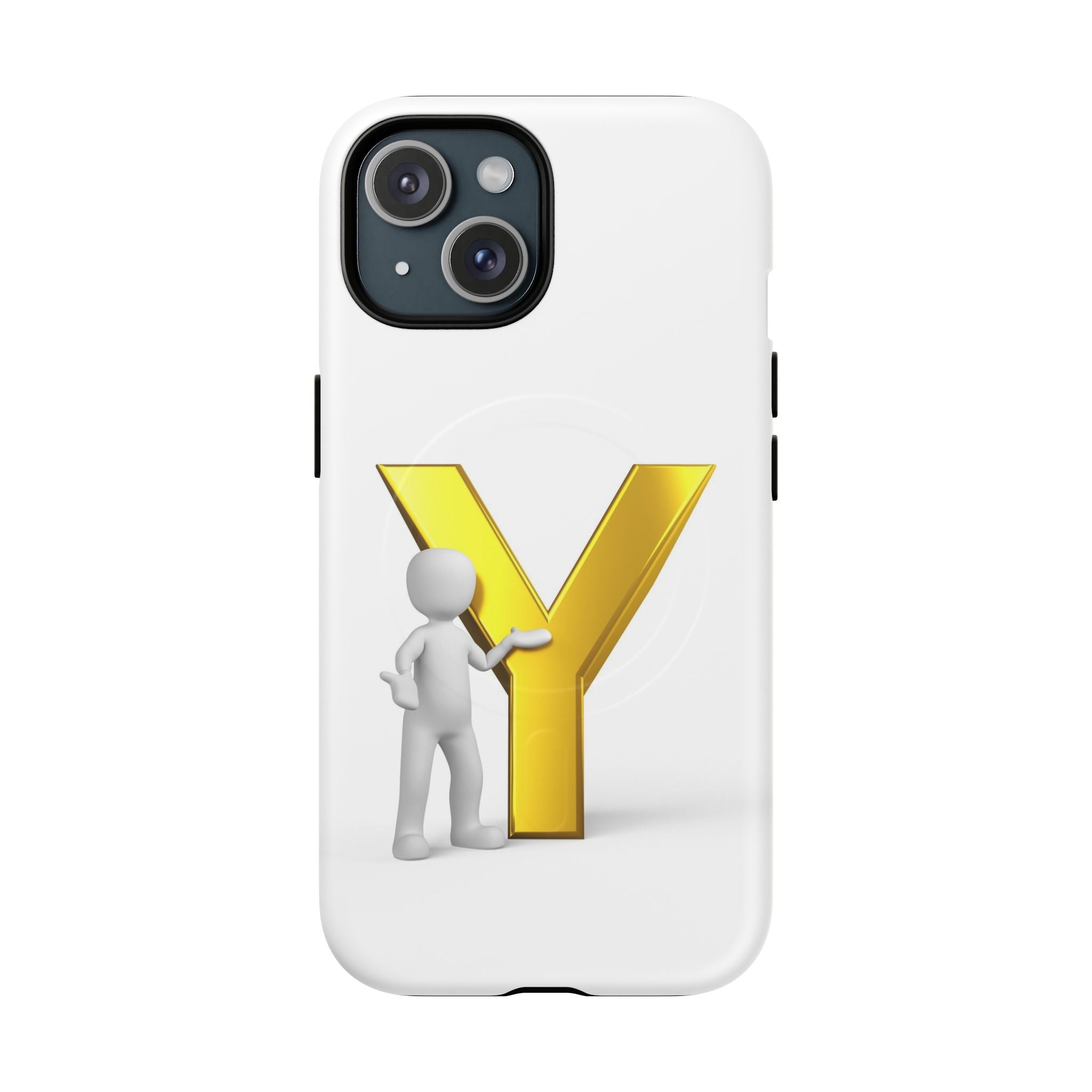 Coque de téléphone Lettre Y Or | Coque magnétique iPhone Monogramme
