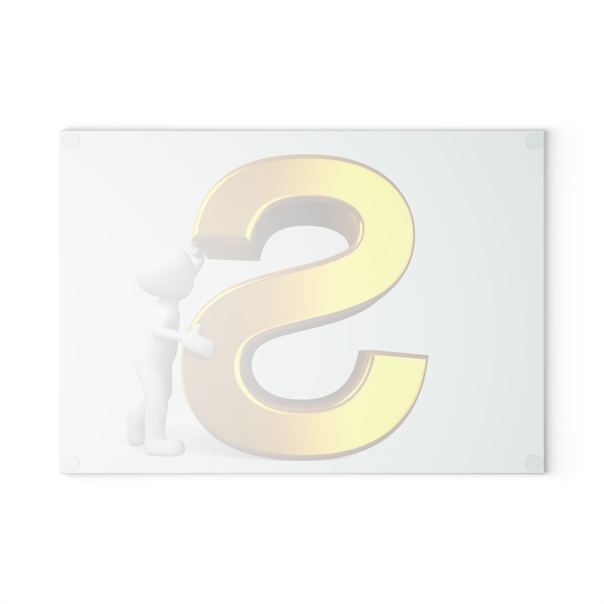 Gold Letter S Graphic Glass Cutting Board | Monogram Initial Kitchen Decor
