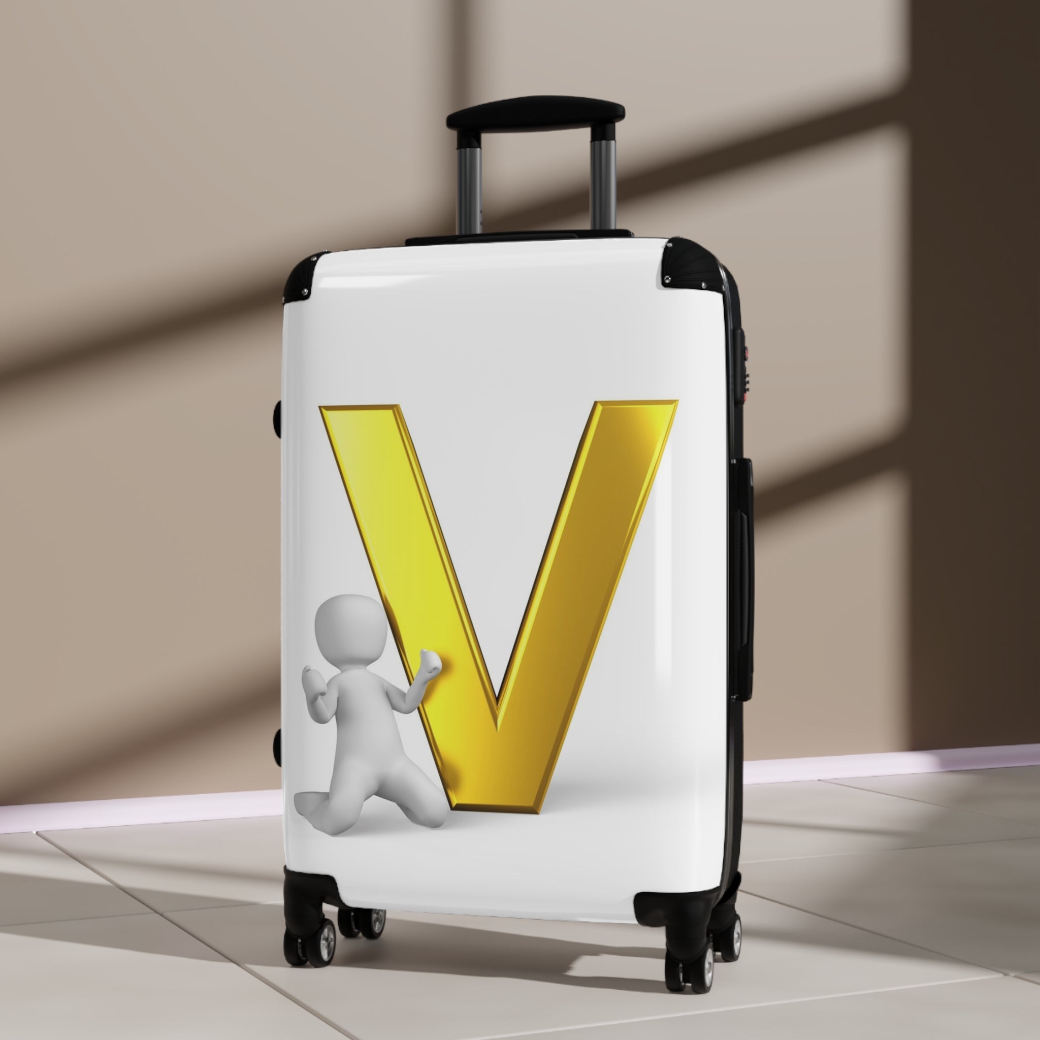 Gold Letter V Monogram Suitcase | Initial Luggage Cover