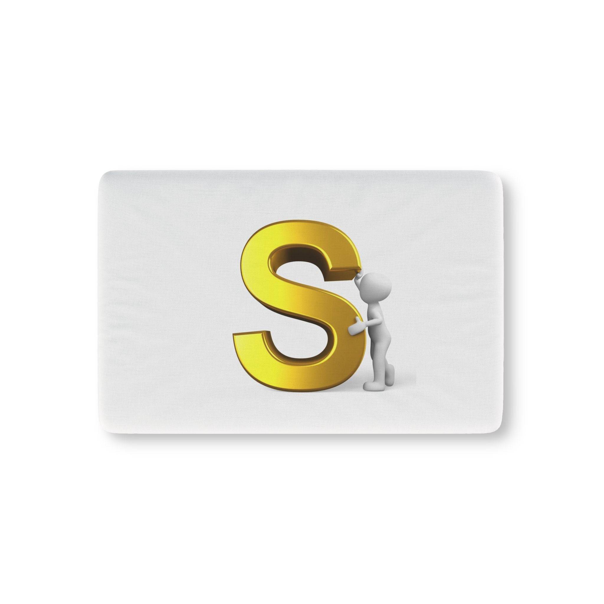 Gold Letter S with Figure Baby Fitted Crib Sheet