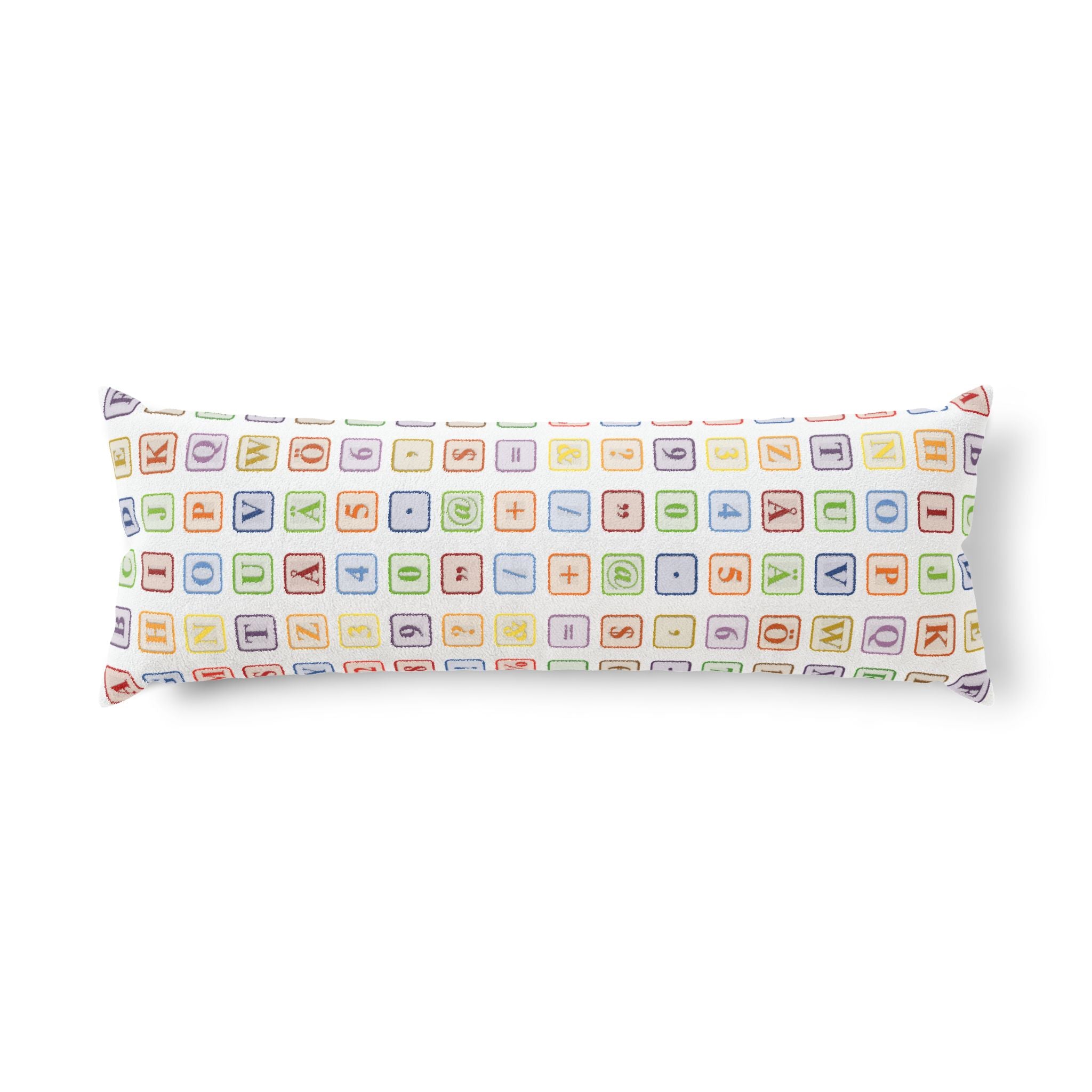Alphabet Blocks Pattern Body Pillow | Nursery Alphabet Blocks.