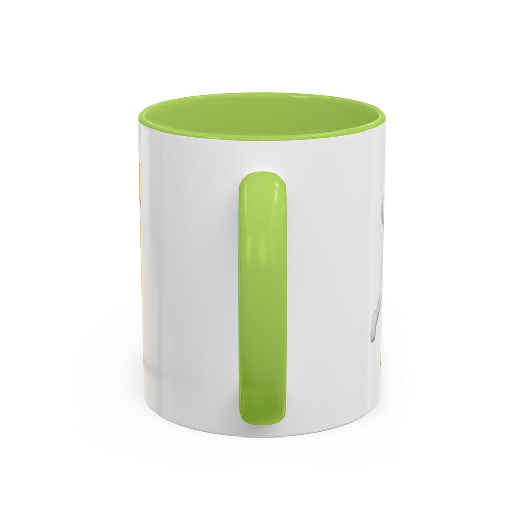 Tasse avec figurine 3D bâton poussant la lettre J dorée | Tasse à café