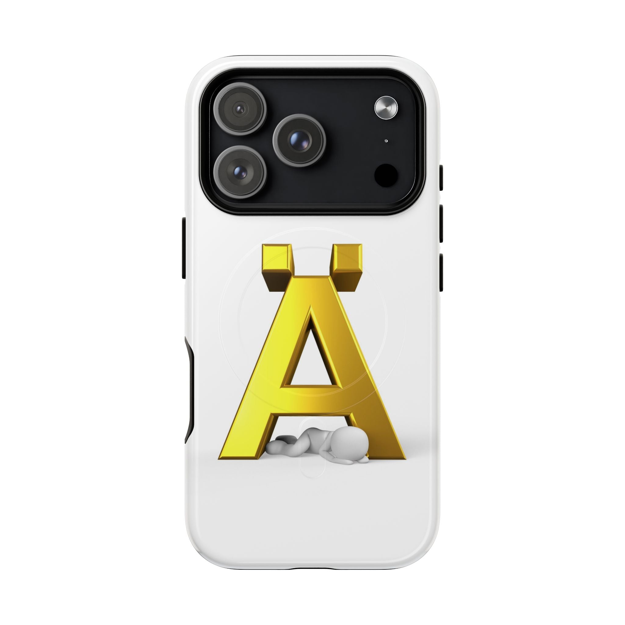 Coque de téléphone Lettre Ä Dorée | Étui magnétique renforcé, Monogramme initial