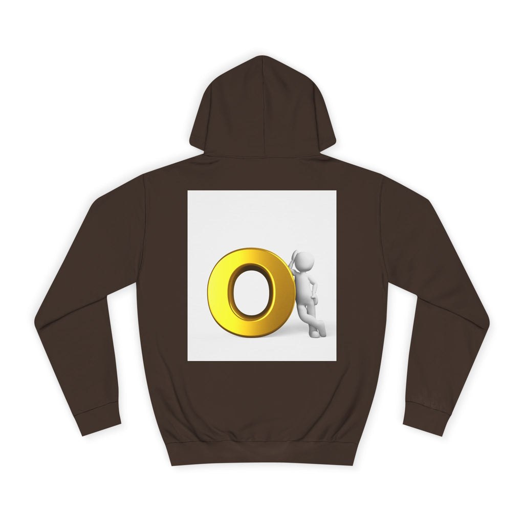 Gold O Letter with 3D Figure Hoodie | Monogram O Sweatshirt