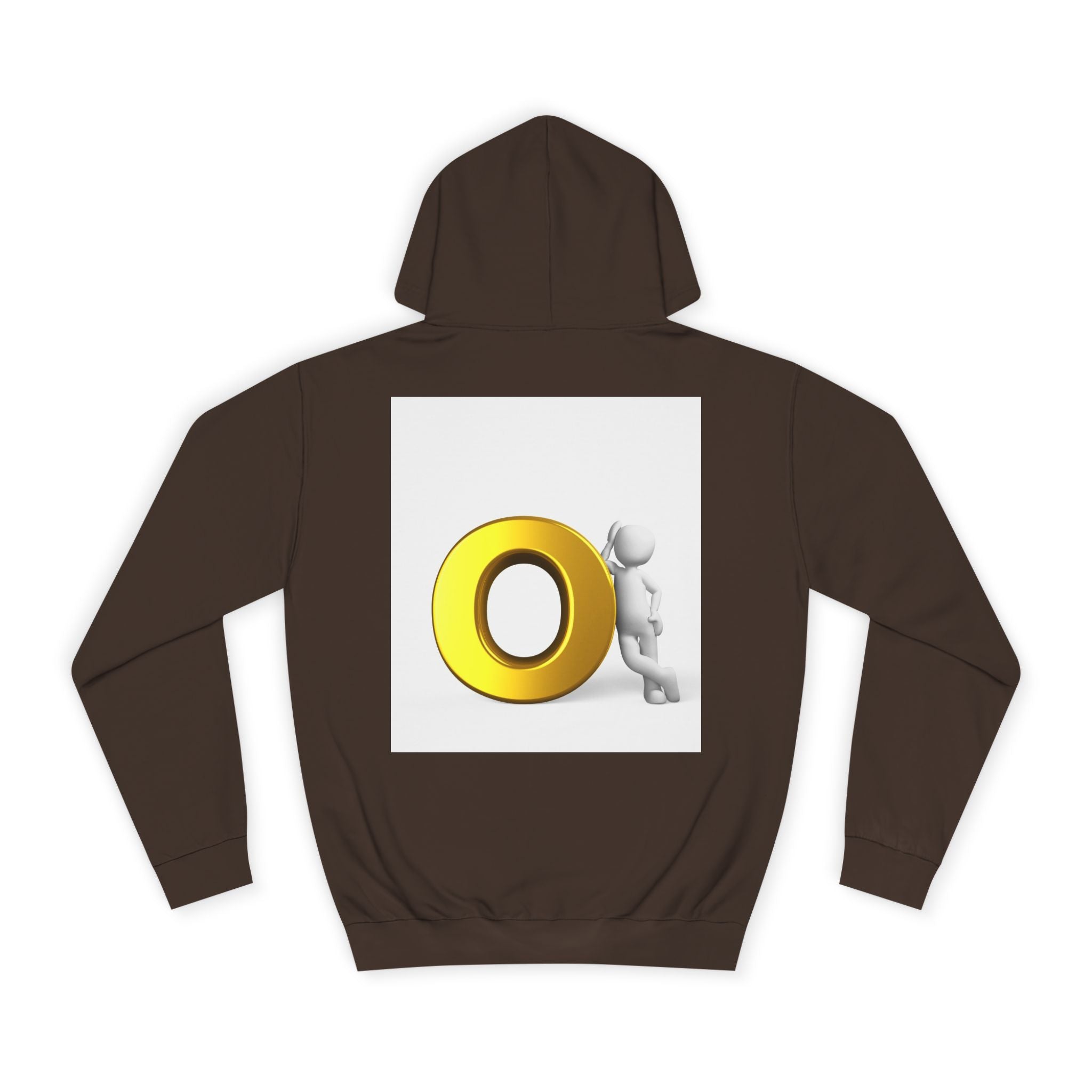 Gold O Letter with 3D Figure Hoodie | Monogram O Sweatshirt
