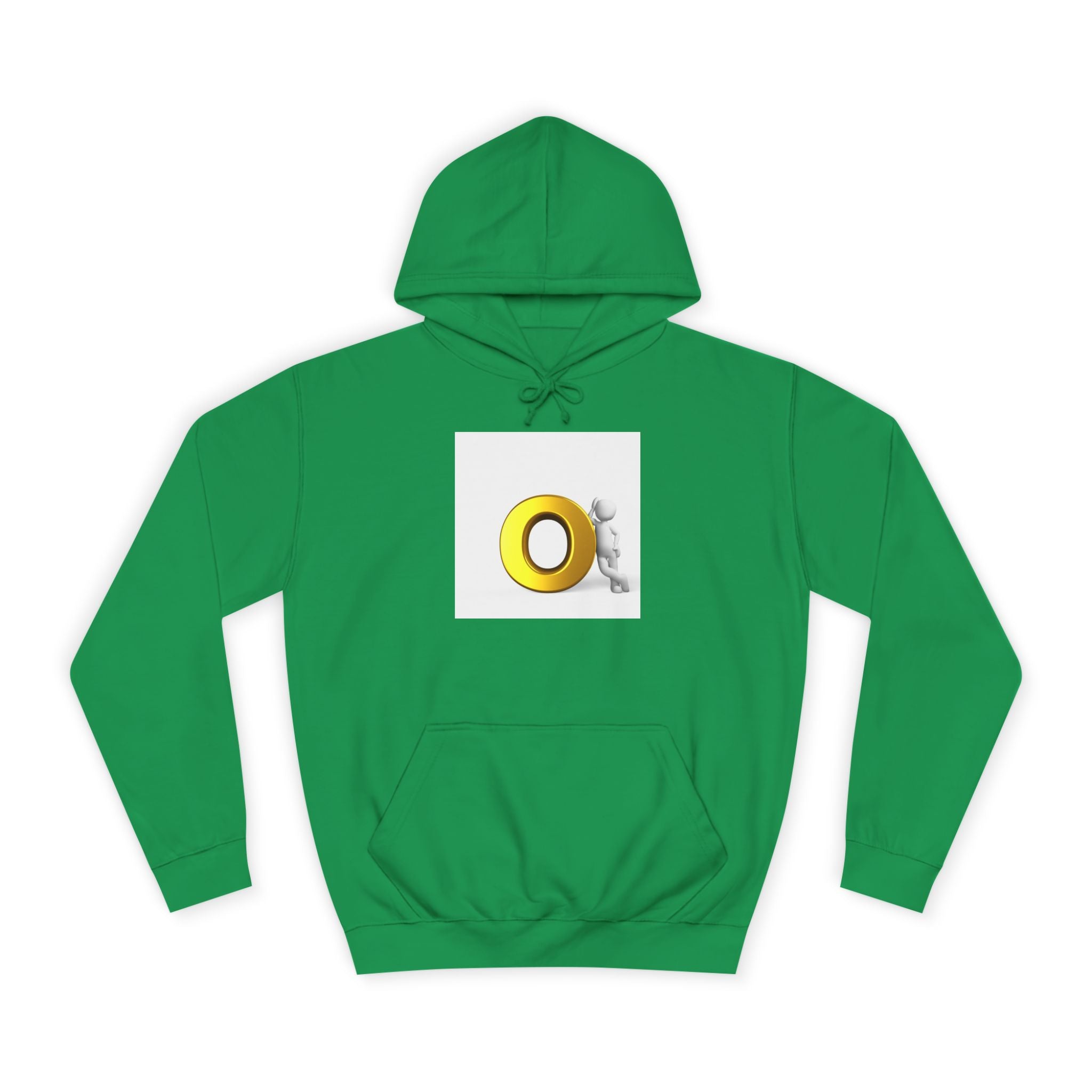 Gold O Letter with 3D Figure Hoodie | Monogram O Sweatshirt