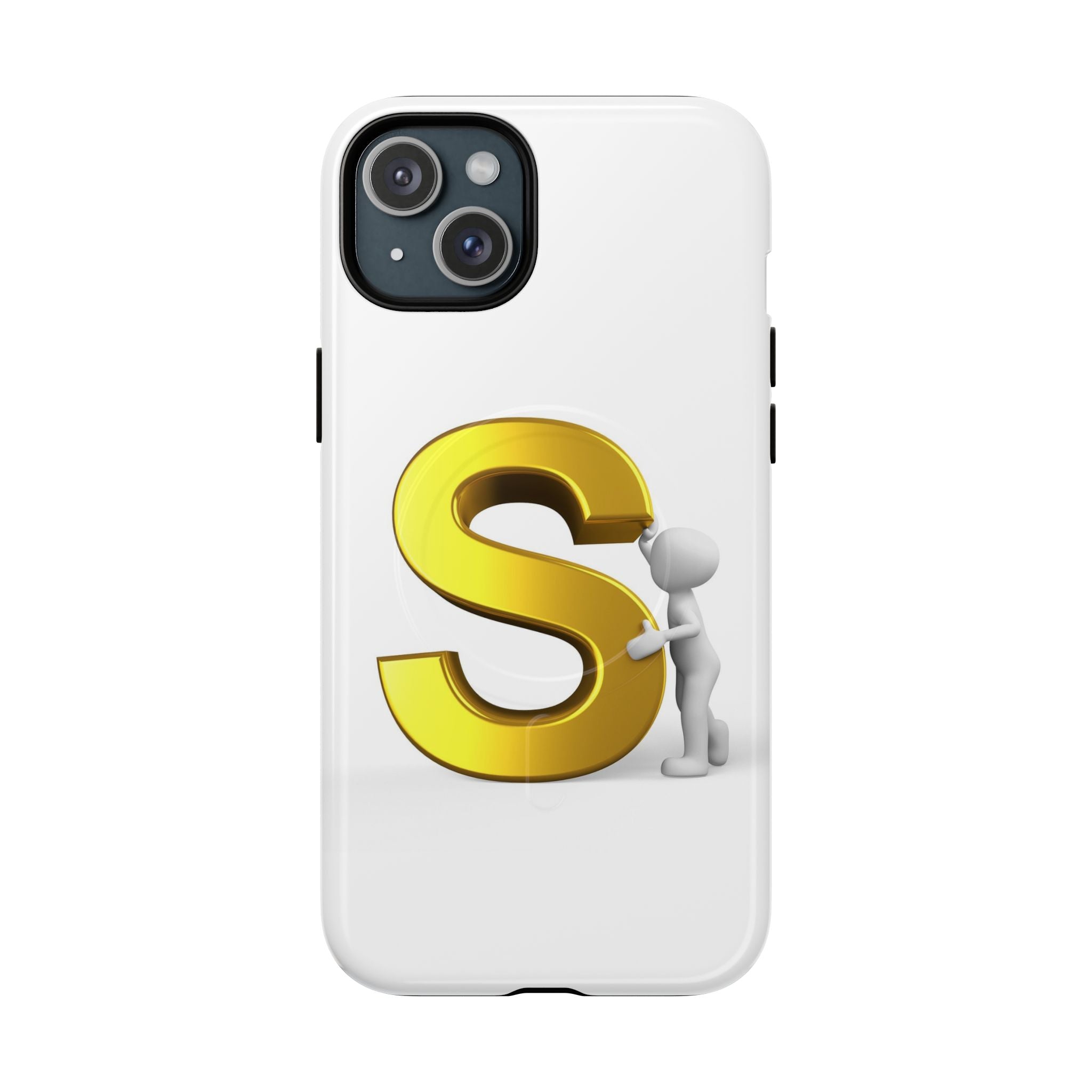 Coque de téléphone à monogramme S doré | Coque magnétique robuste