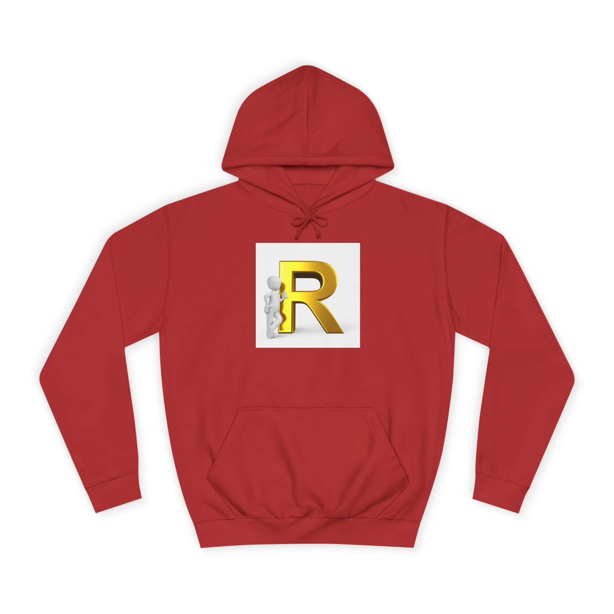 Gold Letter R Hoodie | 3D Character Leaning on R