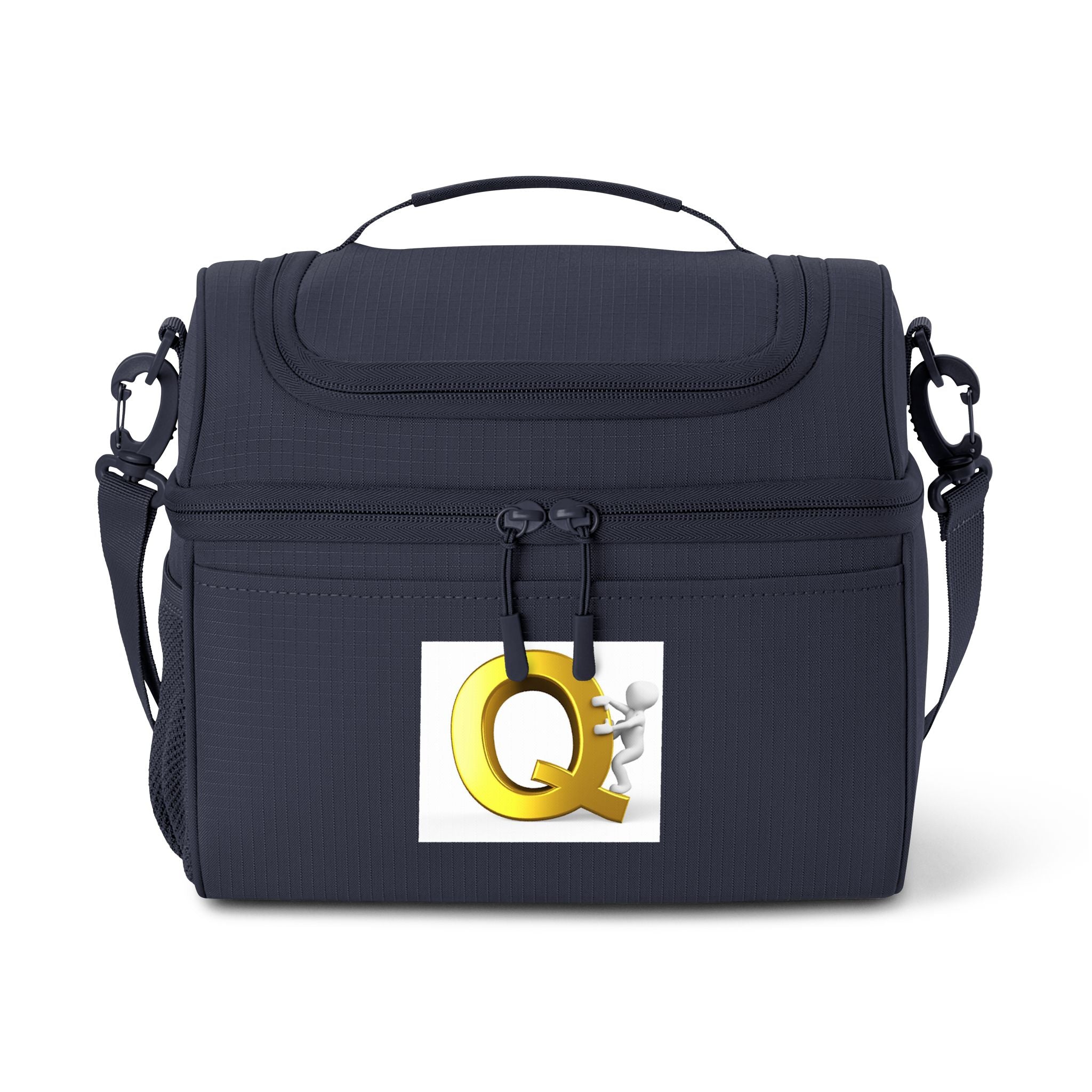 Gold Letter Q Logo Cooler Bag | Insulated Lunch Tote