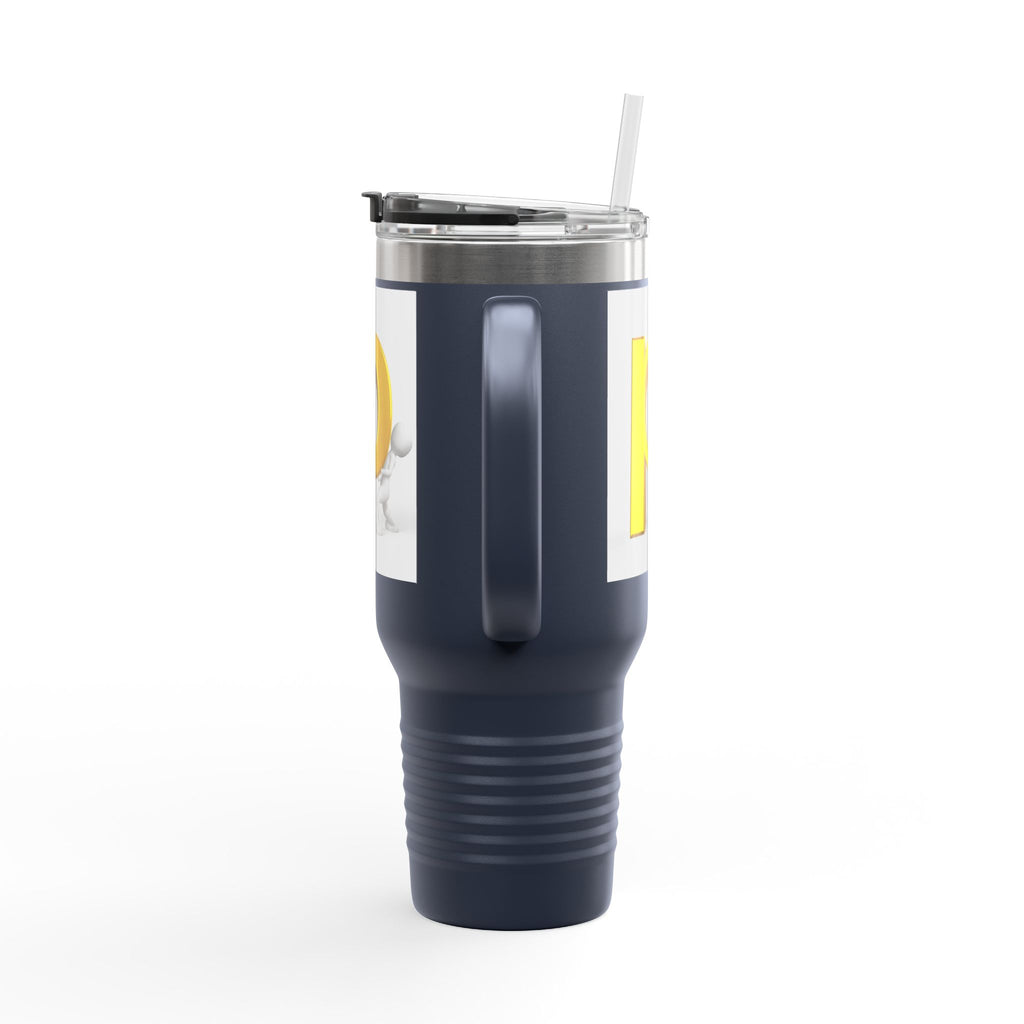 Yellow 3D Letter P Monogram Tumbler 40oz Travel Mug