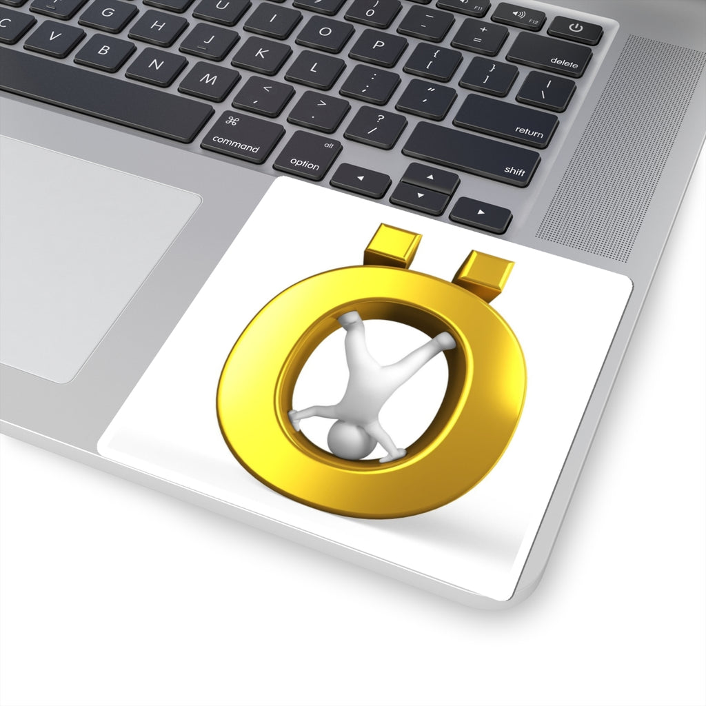 Gold Ö Letter with Figure sticker | Kiss-Cut Stickers