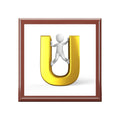 Gold Letter U Monogram Jewelry Box | Initial Keepsake Box