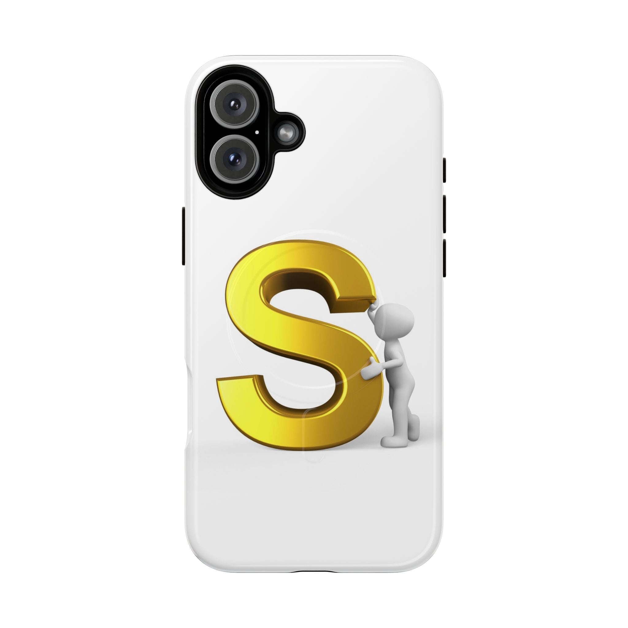 Coque de téléphone à monogramme S doré | Coque magnétique robuste
