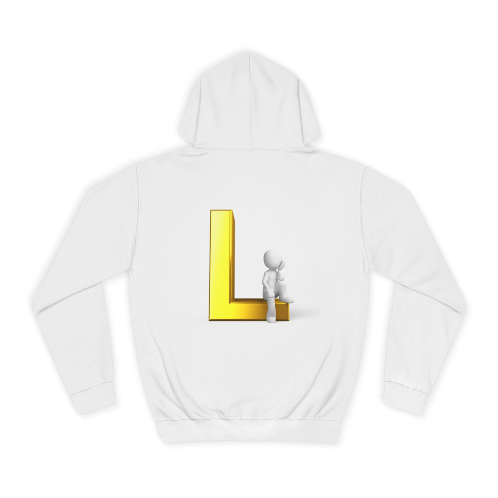 3D Letter L with Figure Hoodie | Initial L Sweatshirt