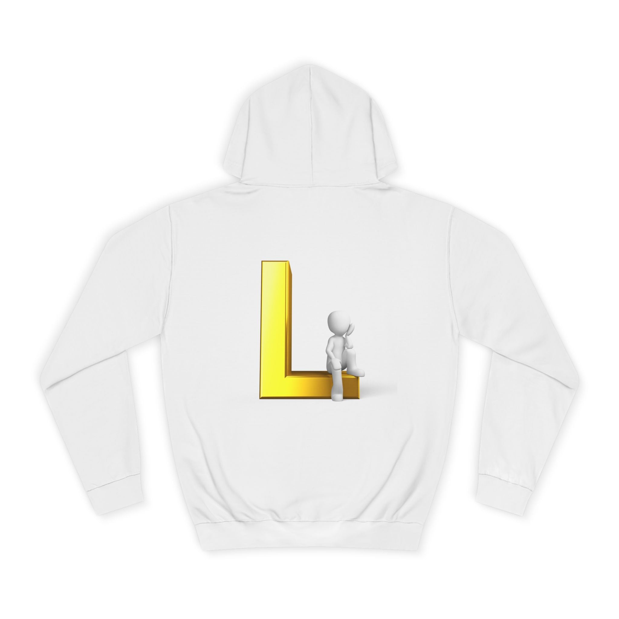3D Letter L with Figure Hoodie | Initial L Sweatshirt