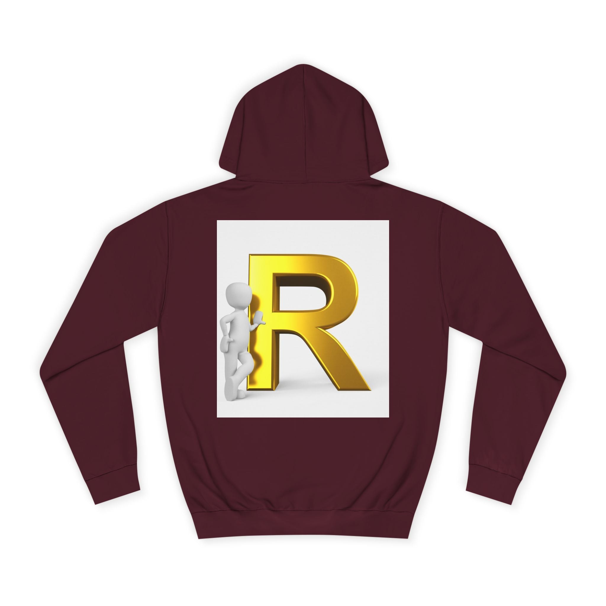 Gold Letter R Hoodie | 3D Character Leaning on R