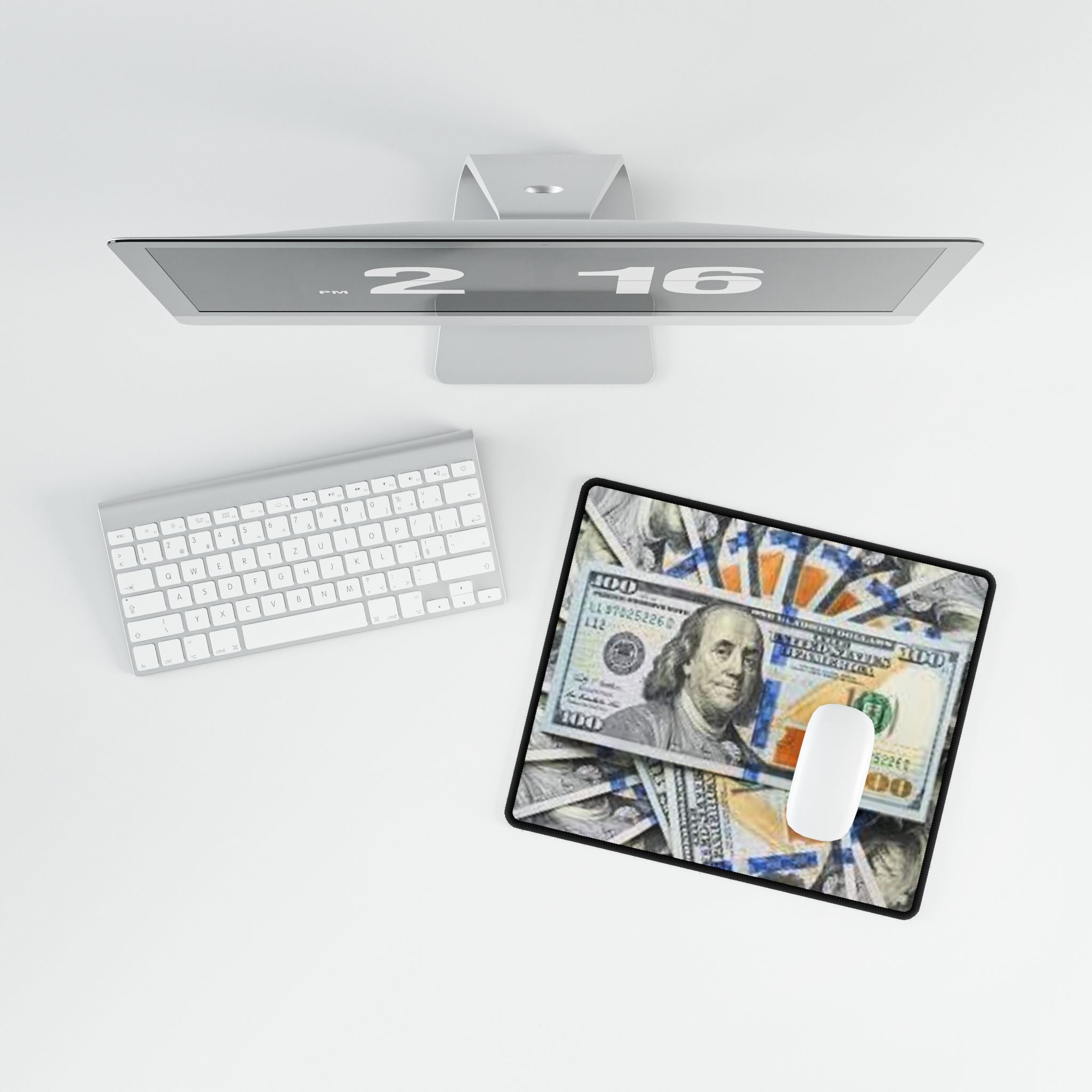 Hundred Dollar Bill Desk Mat | Money Print Gaming Mousepad, Large Desk Mat