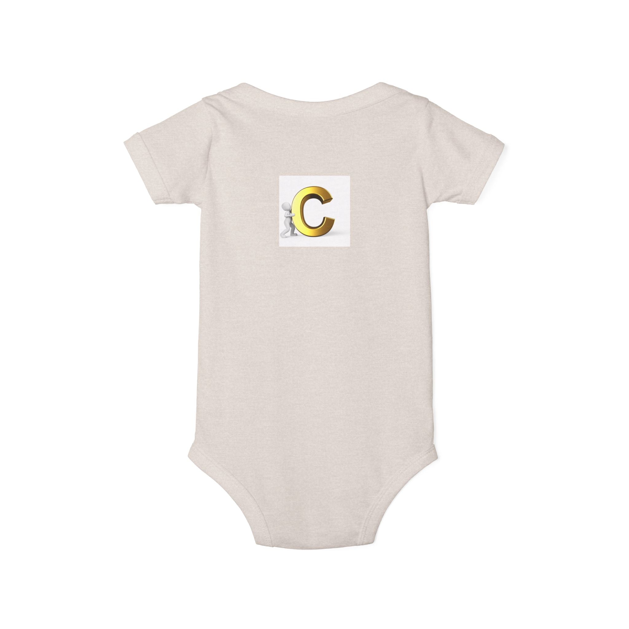 Gold Letter C Monogram Infant Onesie | Baby Bodysuit Initial