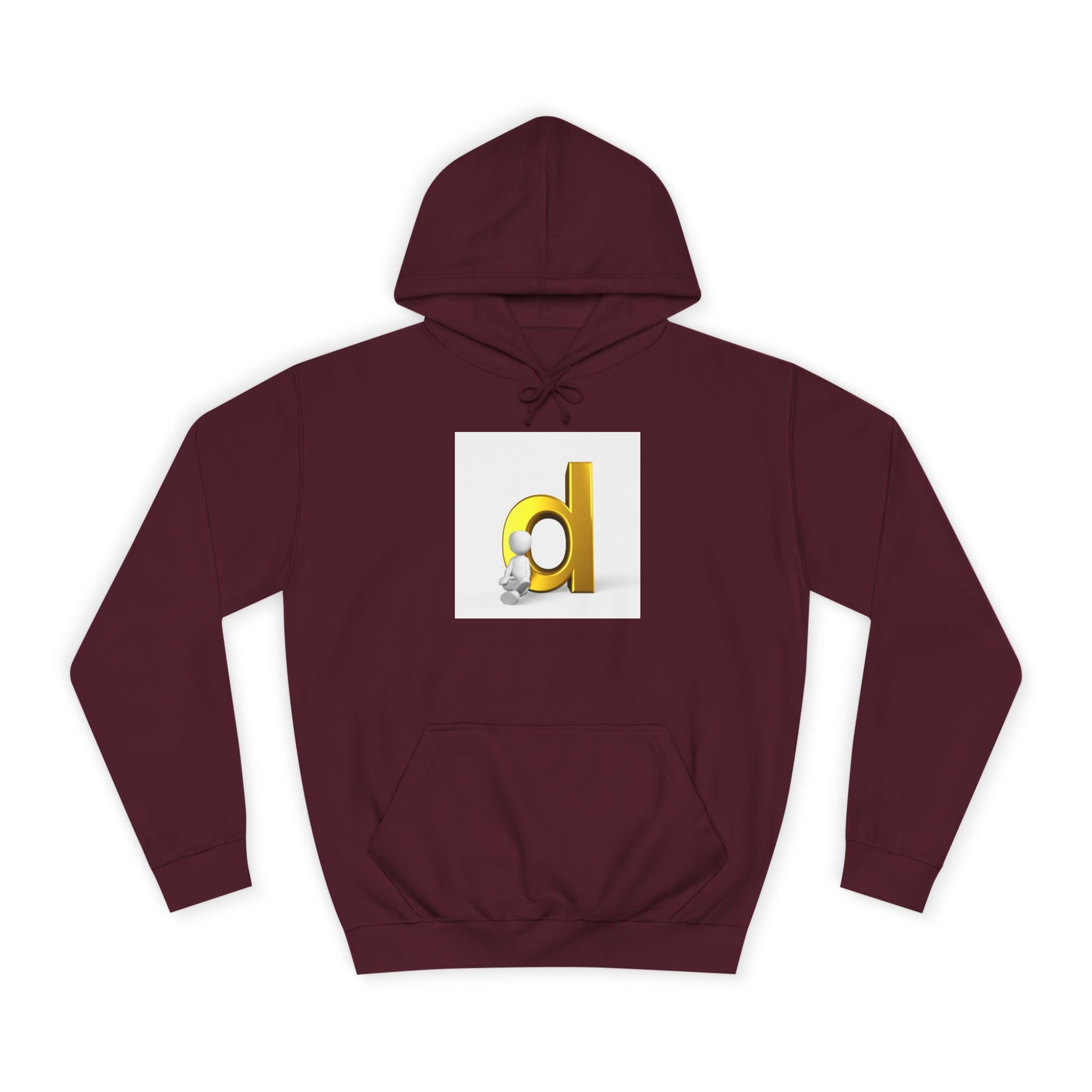 3D Gold Letter D Hoodie | Minimal Monogram Initial Sweatshirt