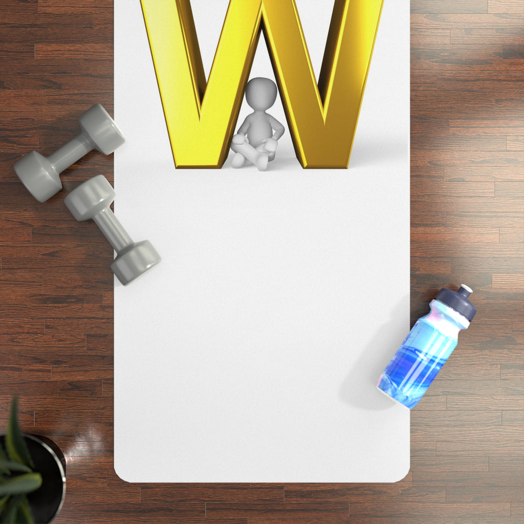 Gold Letter W Initial yoga mat | Monogram Rubber Yoga Mat