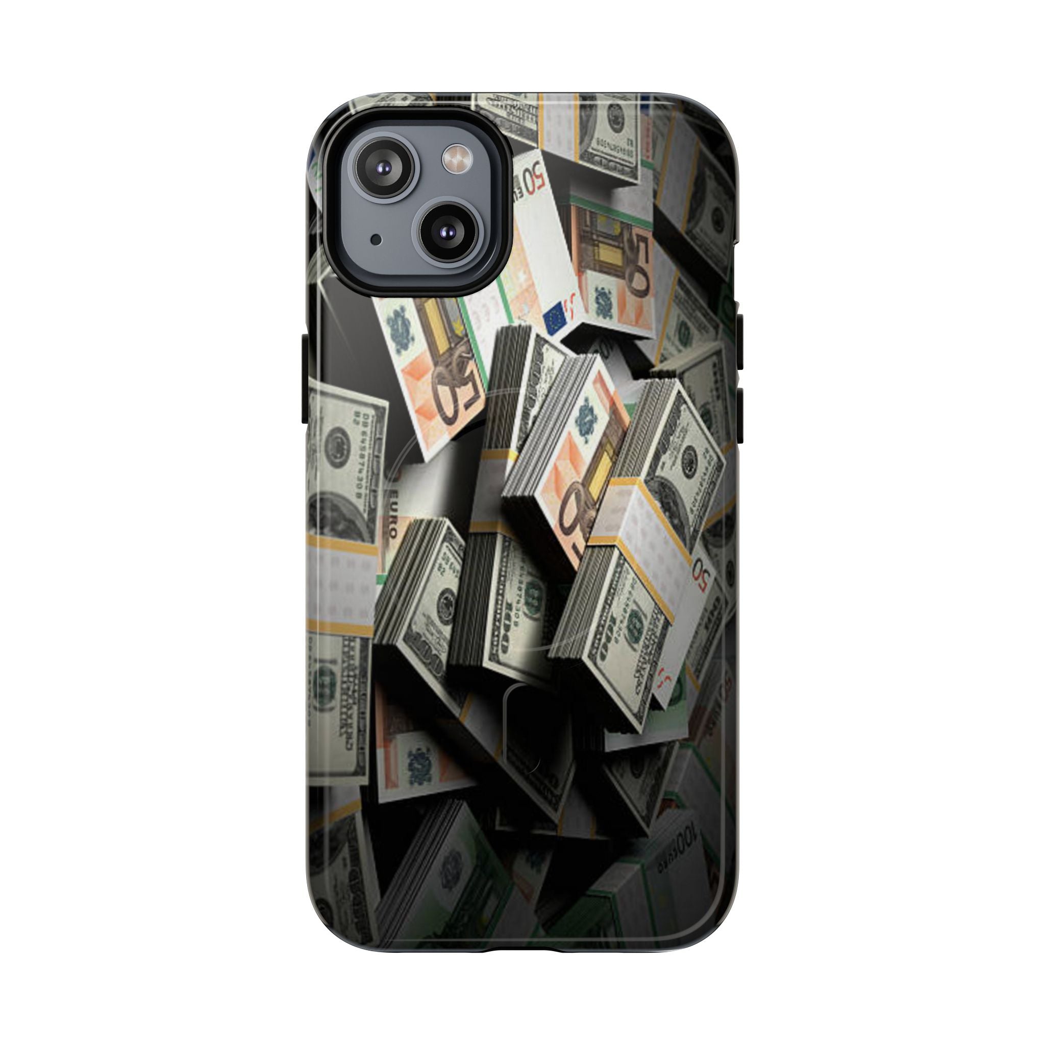Coque de téléphone Argent Empilé | Coque magnétique robuste