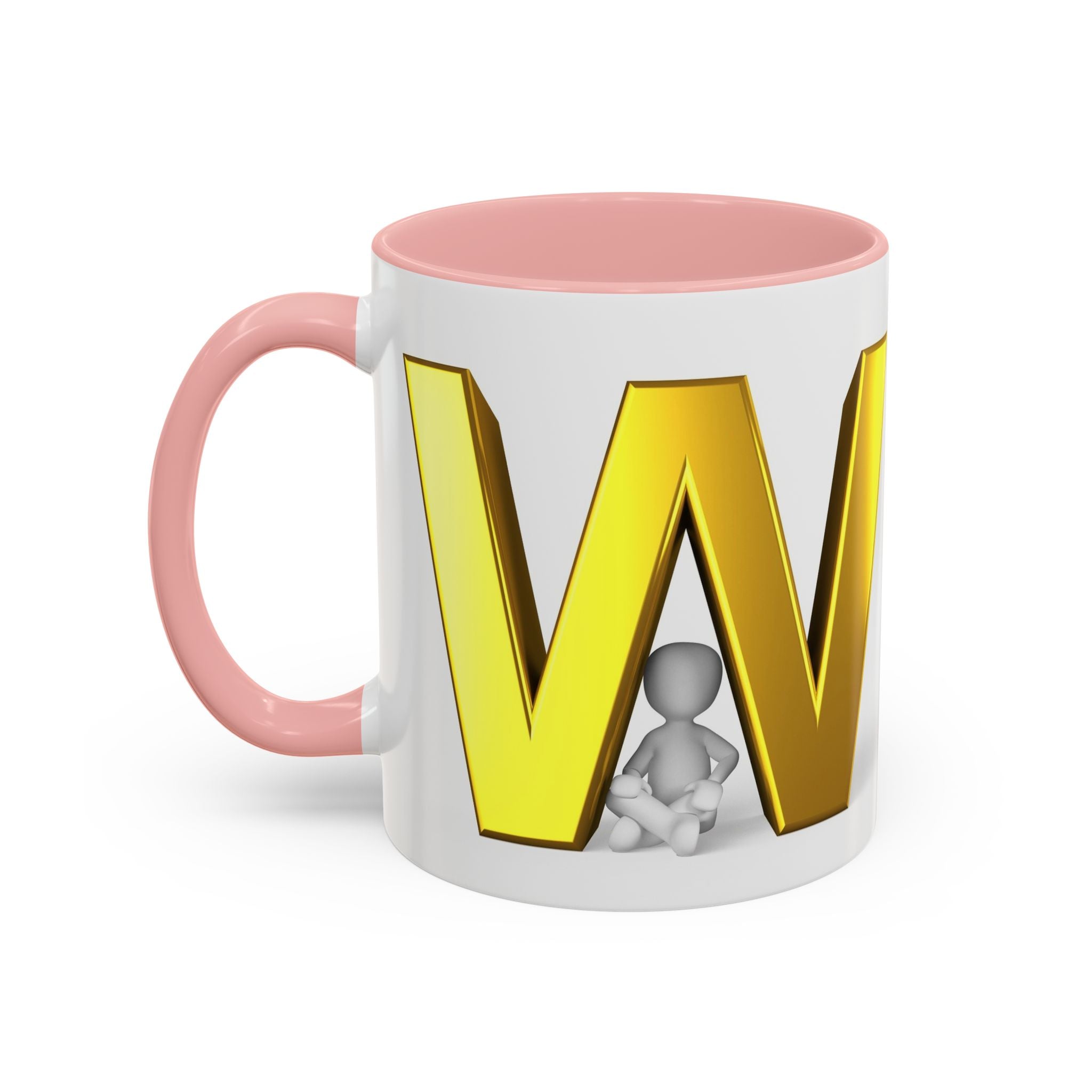 Gold Letter W Initial Mug | Accent Coffee Mug 11oz 15oz