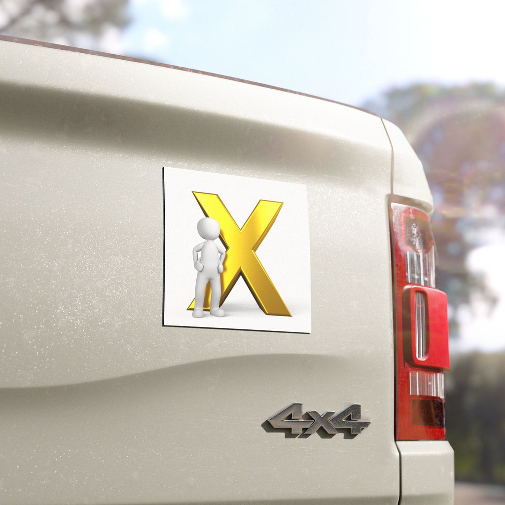 Gold Letter X Car Magnet | Alphabet Initial Magnetic Decal