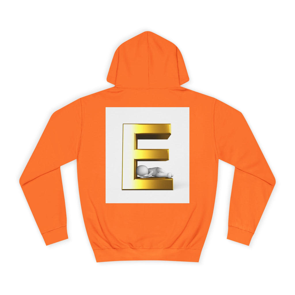 Gold 3D Letter E Hoodie | Monogram Initial Sweatshirt