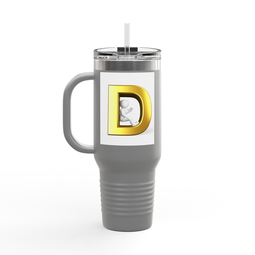 Gold D Monogram Travel Mug | 40oz Insulated Tumbler