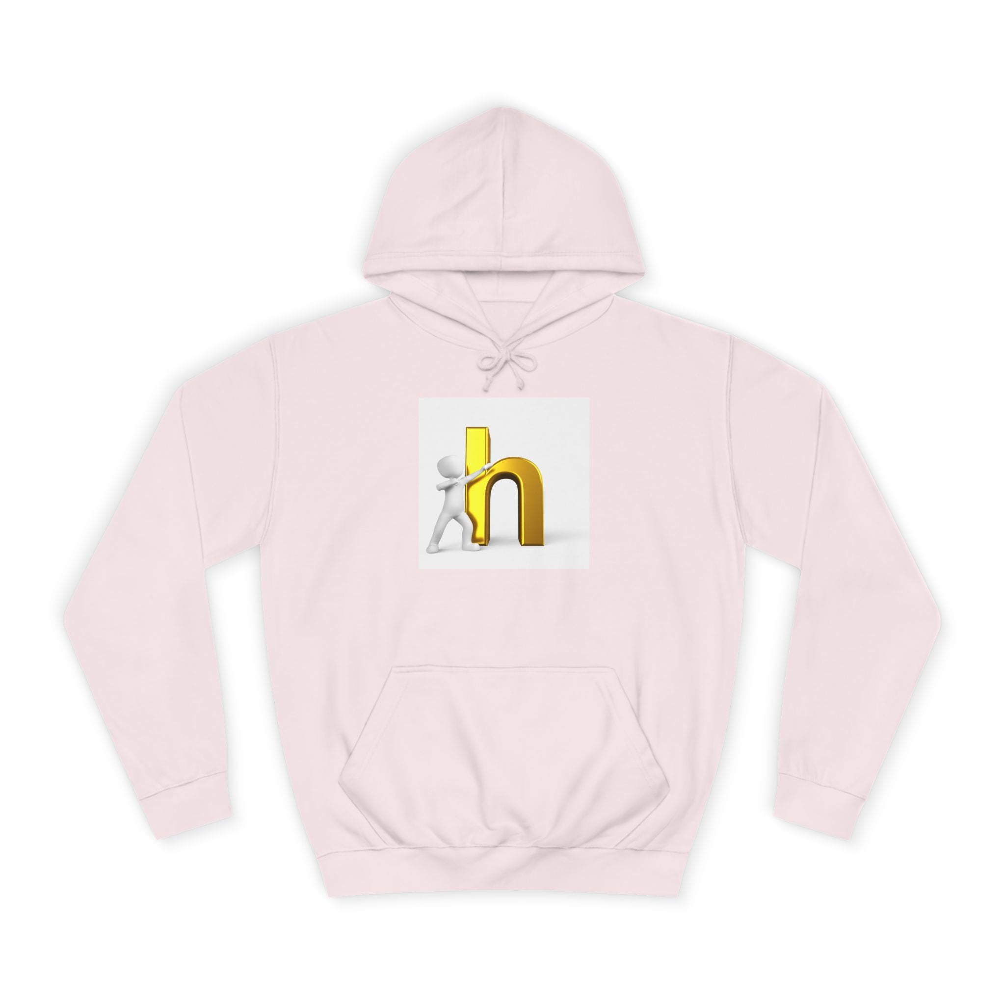 3D Gold Letter H Design Hoodie | Letterman Initial Hoodie