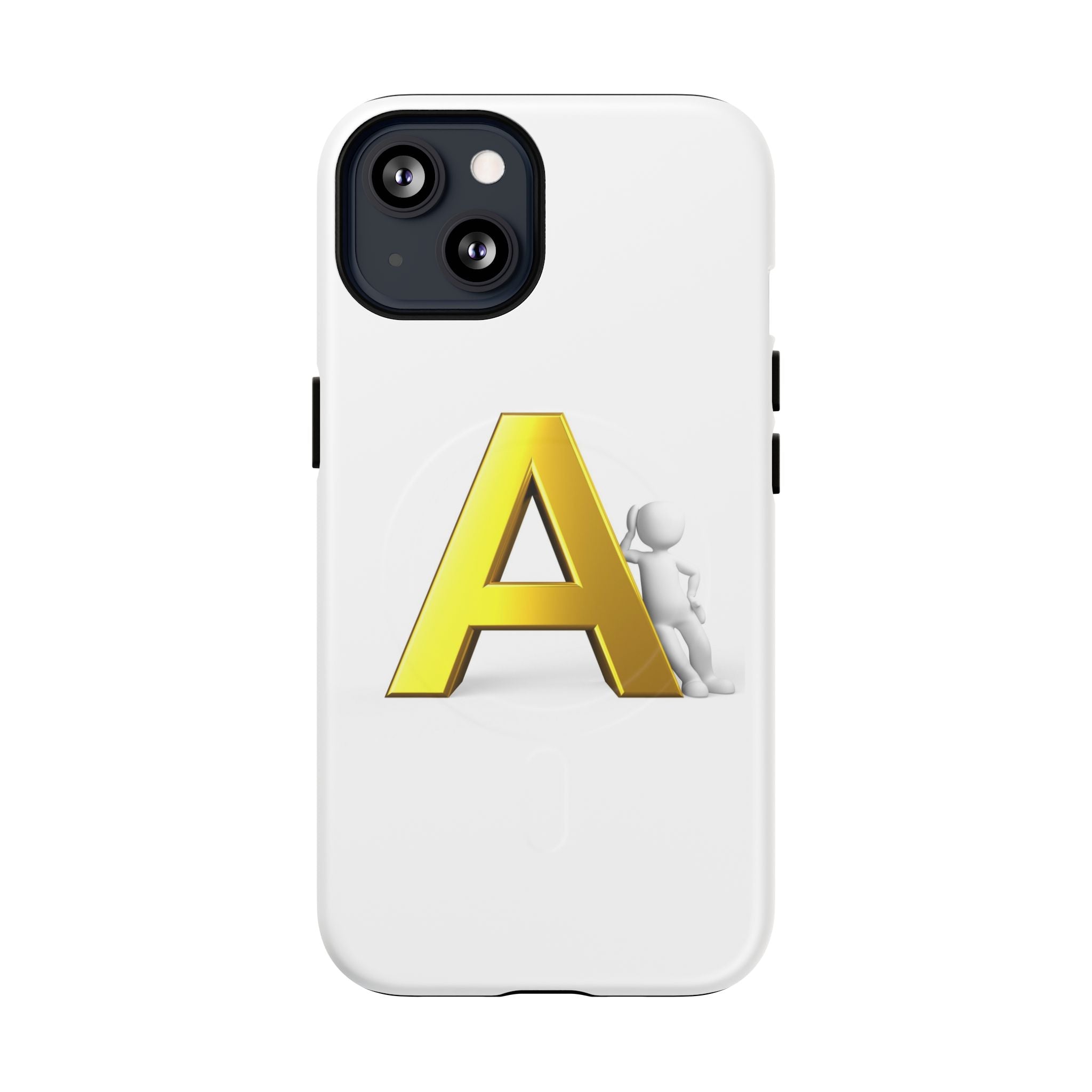 Coque de Téléphone Lettre A Dorée | Coque Magnétique Robuste, Monogramme Initial