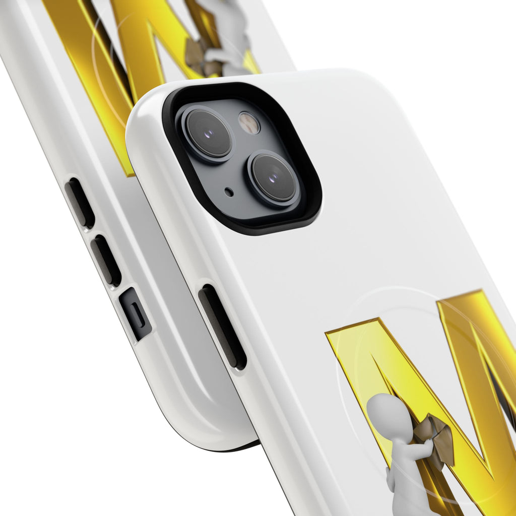 Gold Letter M with Worker Phone Case | Magnetic Tough Case