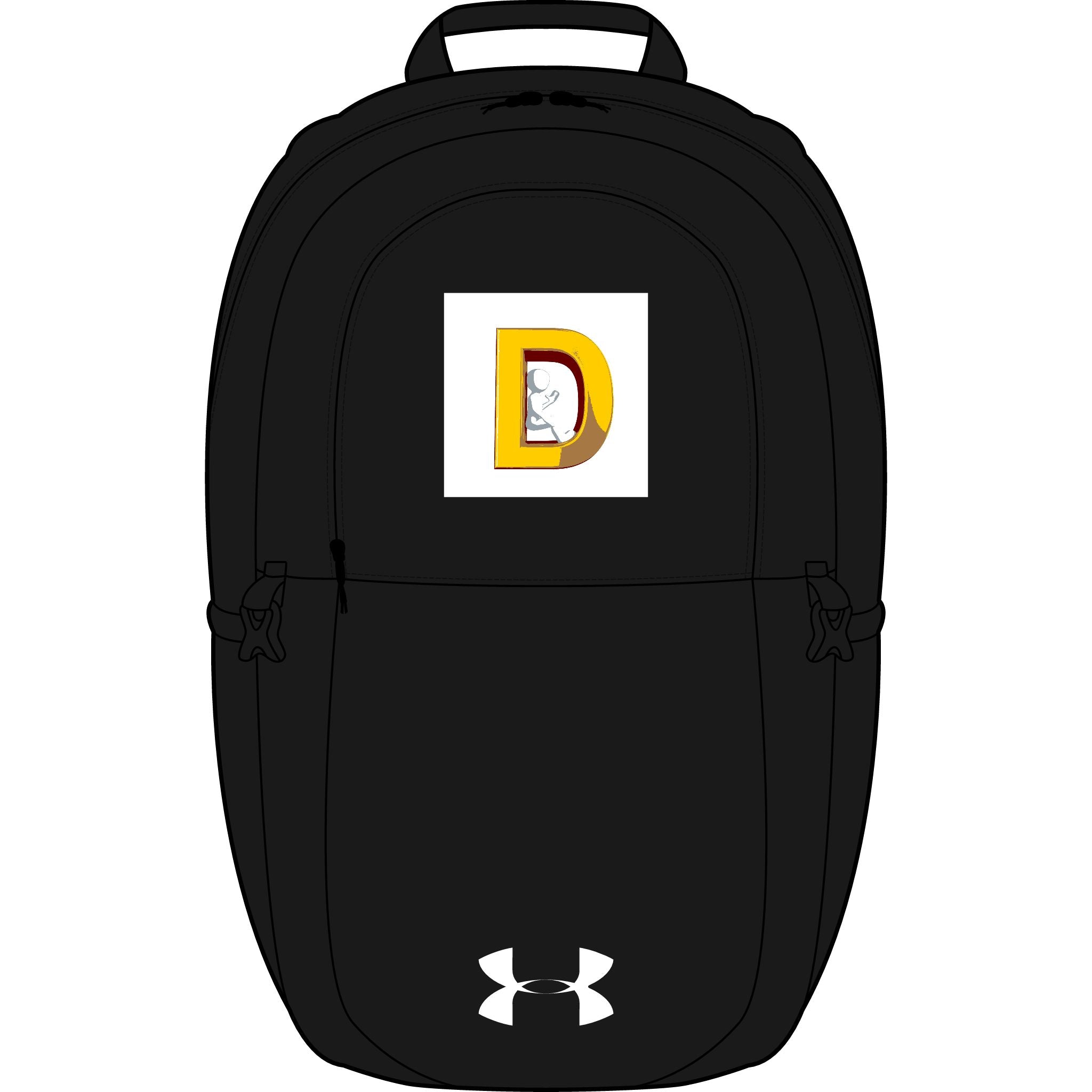 Yellow Letter D Monogram Backpack | Embroidered Initial Patch