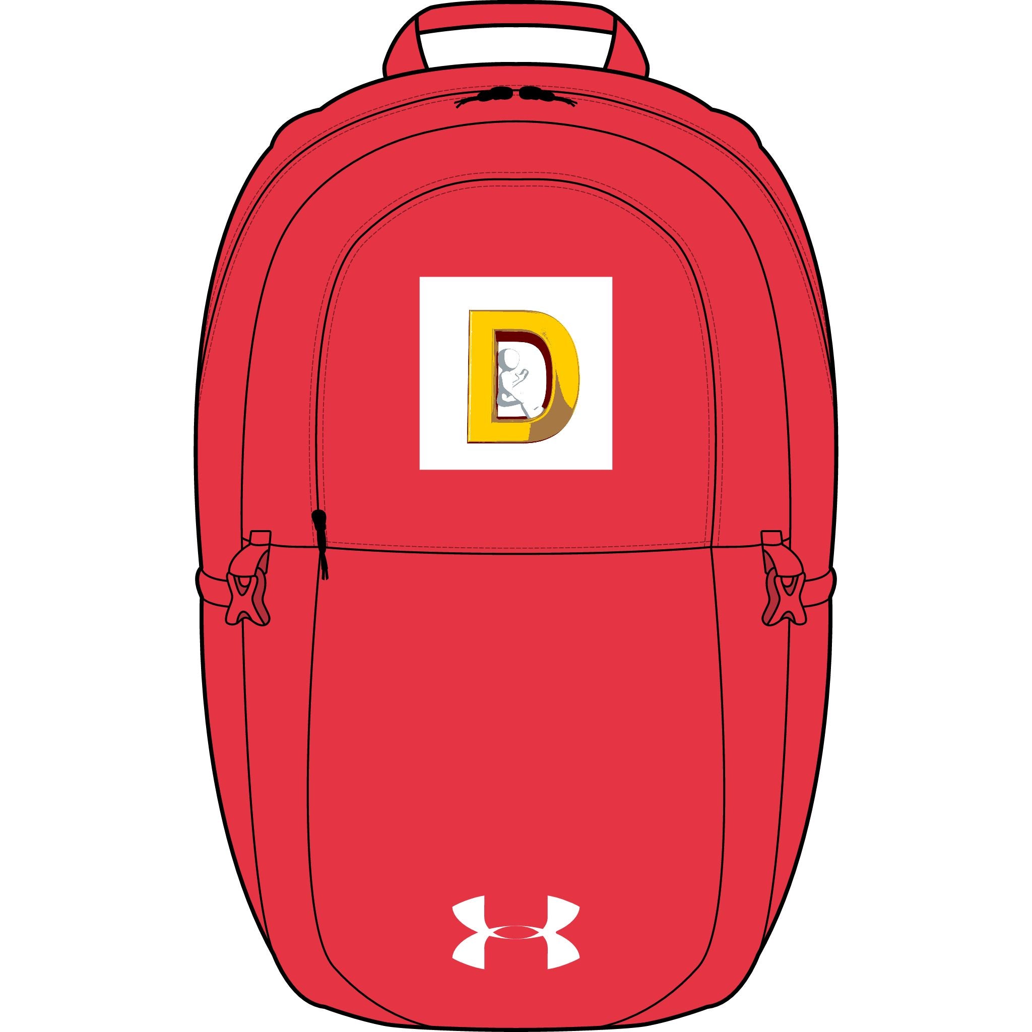 Gelber Rucksack mit Monogramm D | Gestickter Initialen-Aufnäher